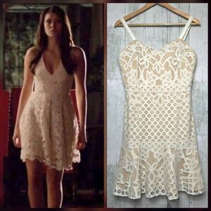 JAUS Twosisters Crochet Sweetheart Neckline Dress Alt for Elena Gilbert NWT Sz.